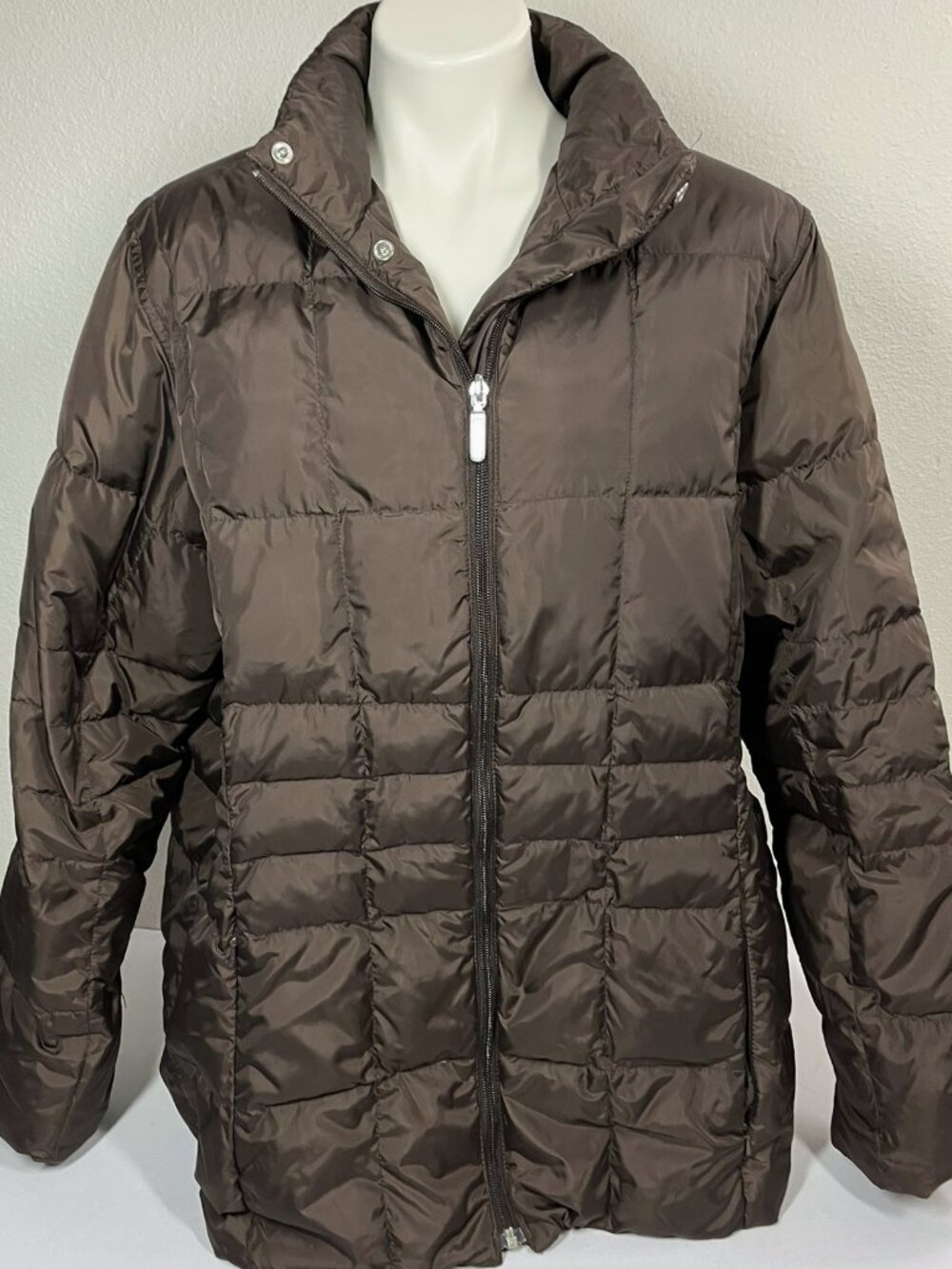 Lands End Down Coat 1X Puffer Jacket Reversible